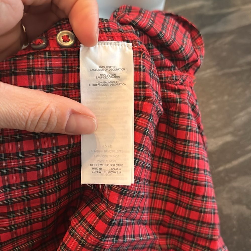 J.Crew Red Embellished Plaid Button Down - Picture 7 of 7